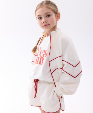 Шортики з плащівки GIRL молочні   