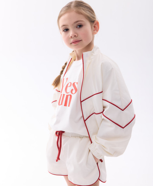 Шортики з плащівки GIRL молочні   