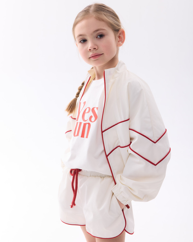 Шортики з плащівки GIRL молочні   