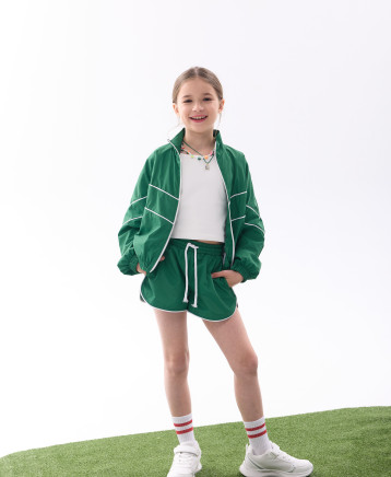 Шортики з плащівки GIRL зелені    
