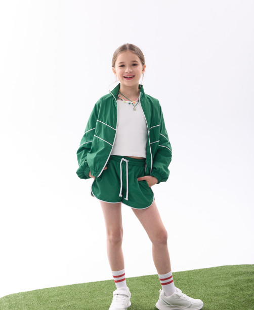 Шортики з плащівки GIRL зелені    