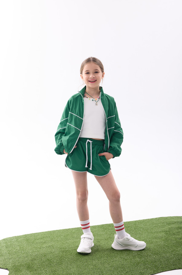 Шортики з плащівки GIRL зелені    