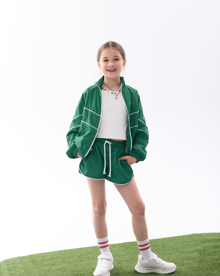 Шортики з плащівки GIRL зелені    