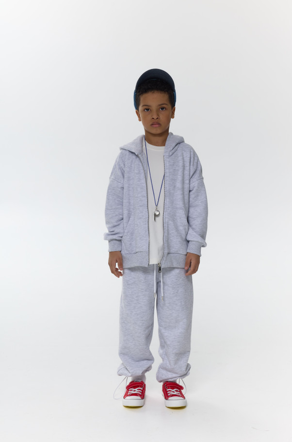 Худі зіп barvà сірий меланж unisex 