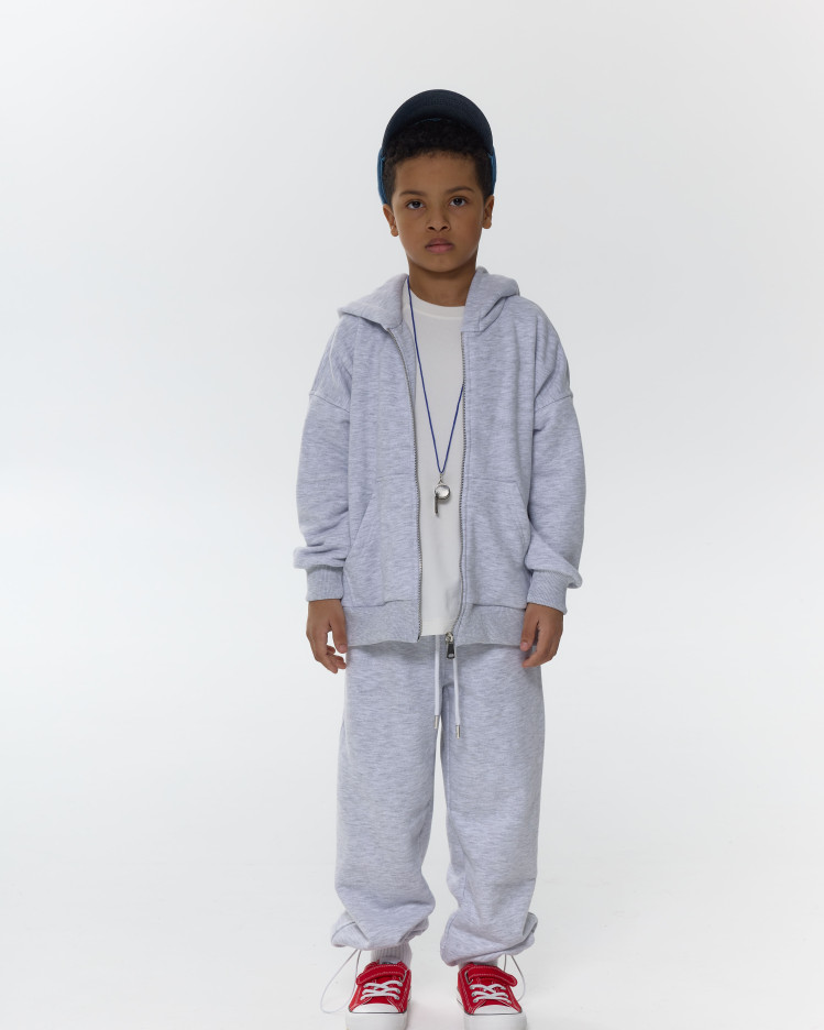 Худі зіп barvà сірий меланж unisex 