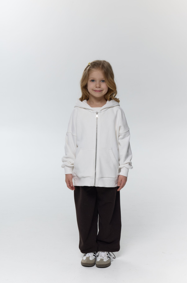 Худі зіп barvà білий unisex 