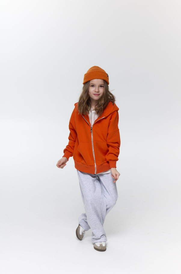 Худі зіп barvà оранж unisex