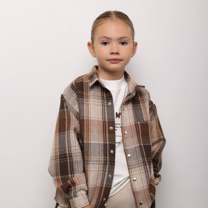 Сорочка картата бежева unisex