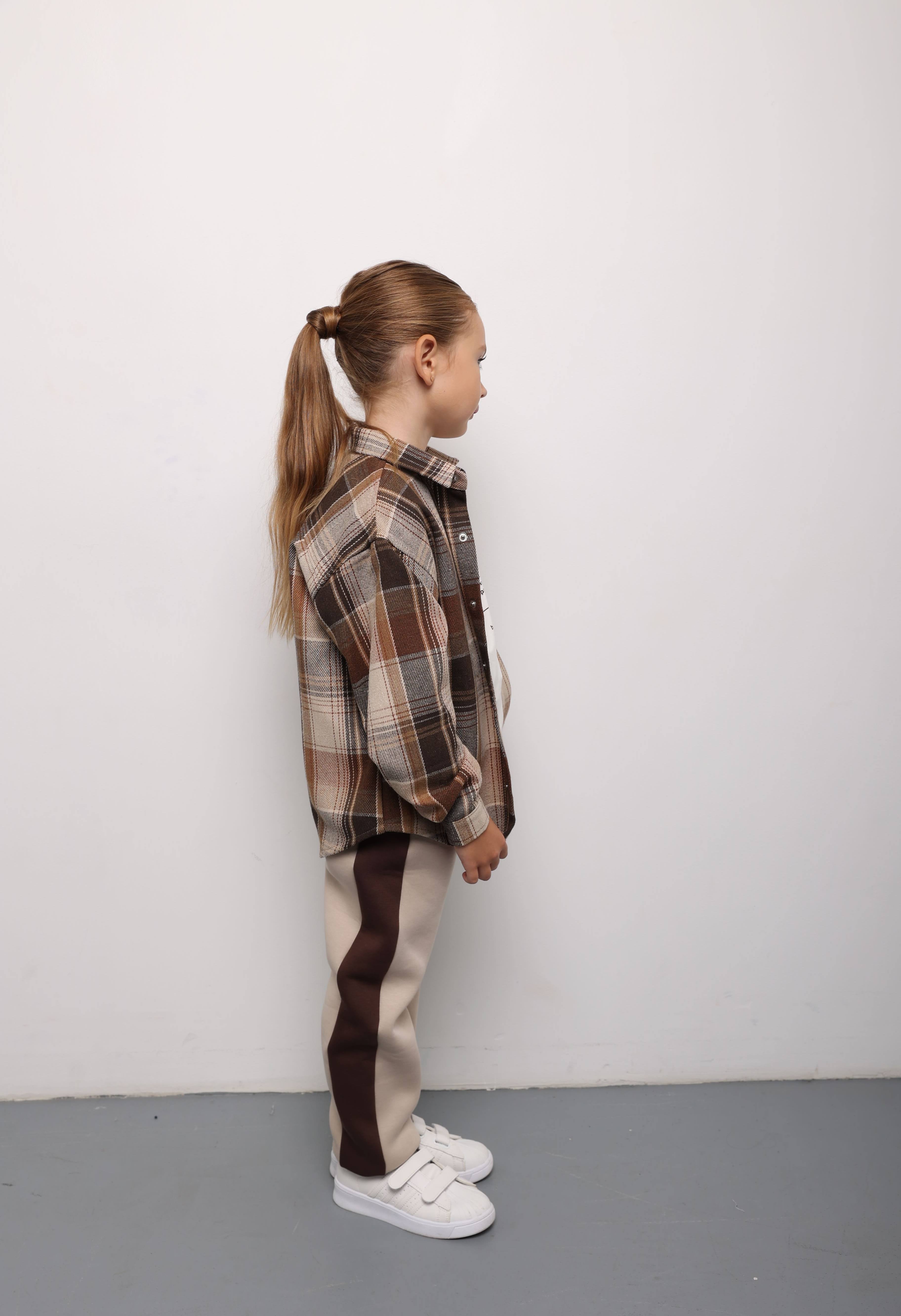 Сорочка картата бежева unisex